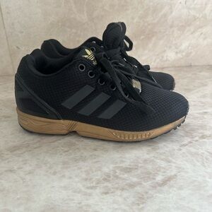 adidas Black and Gold Women’s Zflux Sneakers